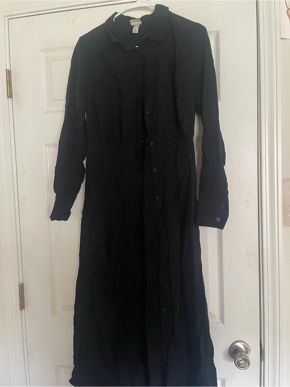 a new day Black Long Sleeve Button-Down Maxi Dress